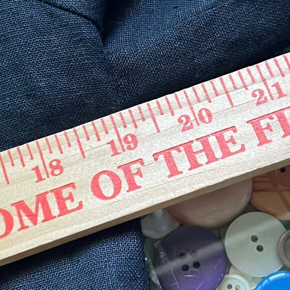 Spanner Blazer Size 8 Linen Button Front Jacket Polka Dot Ruffle Black White - Picture 7 of 9